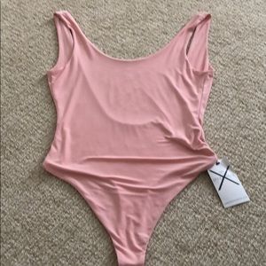 My Style Mode Low Back Essential Bodysuit- Blush